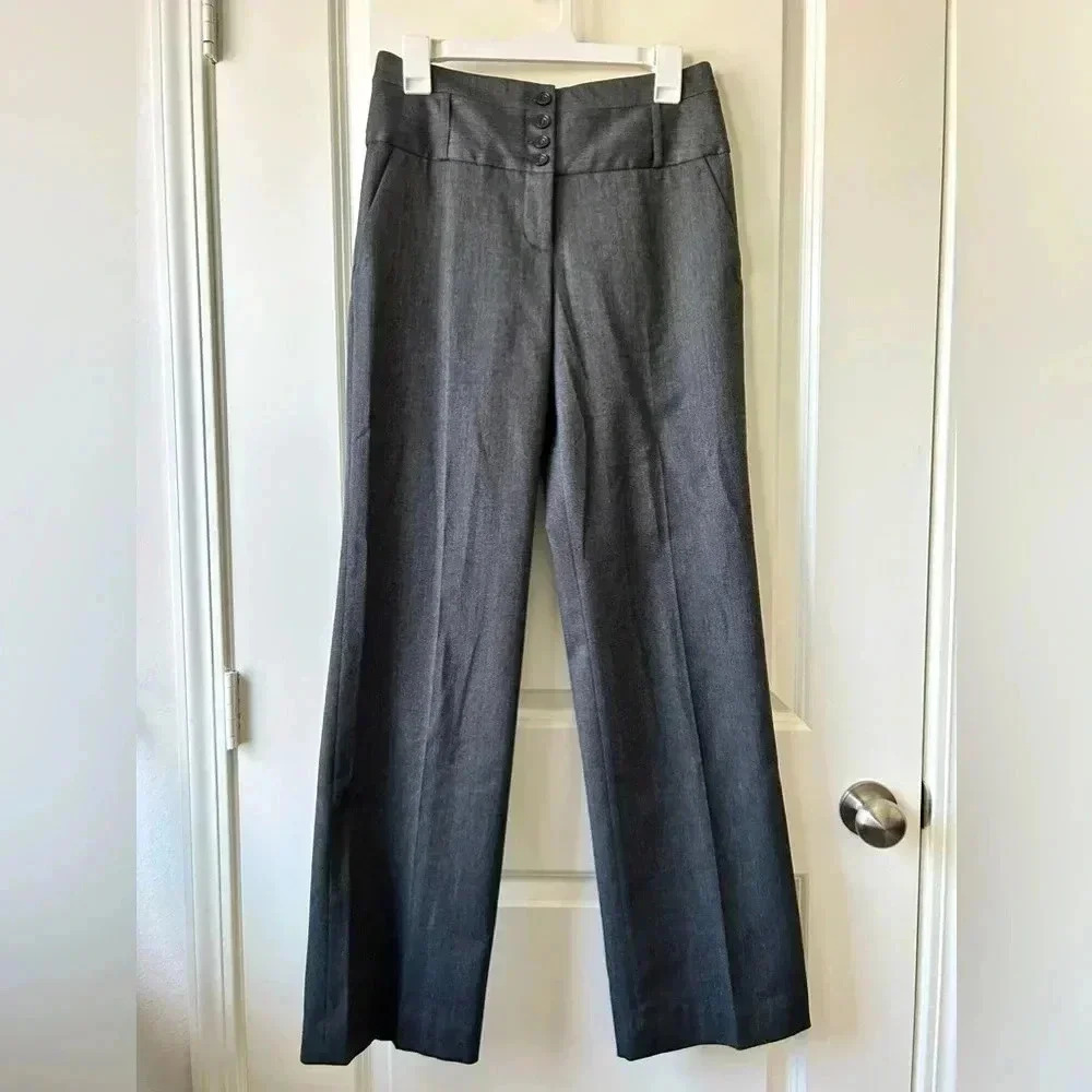 Anthropologie Cartonnier Straight Leg Gray Trousers | size 4